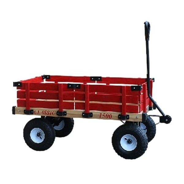 Millside Industries 1500-513 20 in. x 38 in. Wooden Wagon with 5 in. x 13 in. Tires 1500-513 - main
